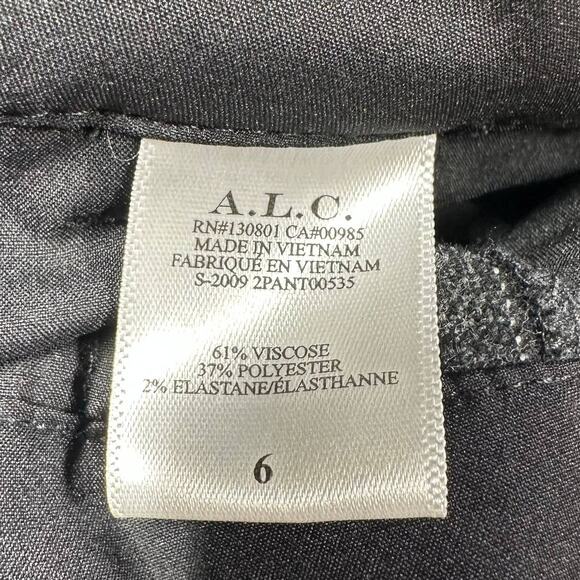 A.L.C. NWOT Diego Belted High Waisted Pinstripe Tapered Pant Gray Size 6 Pleated - Picture 6 of 10